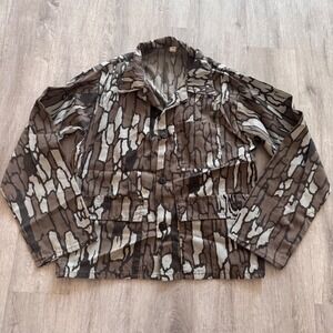 Vintage Trebark Camo Hunting Jacket Mens Medium Button up Tree Bark Made in USA